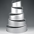 Fat Daddios Mad Dadder Round Topsy Turvy Mad Dadder Cake Pan Set, 5 Piece