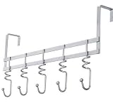 5 Hook Over Door Clothes Coat Hanger Hooks Swirl Chrome