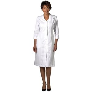 White Twill Princess Dress by Peaches Uniforms. Perfect for Nurses, Graduation or Church!