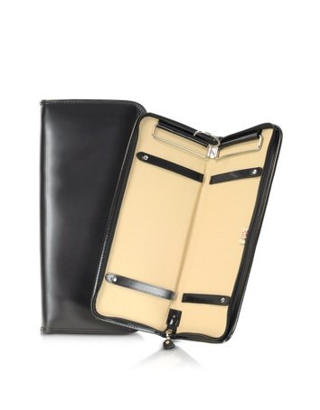 Pratesi Brunelleschi Black Italian Leather Tie Case Pratesi Brunelleschi Black Italian Leather Tie Case