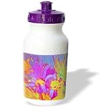 Jerry Funk Photo Artisan Flowers - Decorative colorful garden plant SW Southwest Desert cactus red blue gold purple flower abstract - Water Bottles