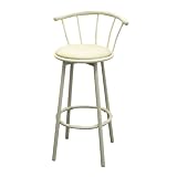 Ore International Set of 2 Swivel Barstools, Ivory