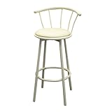 Ore International Set of 2 Swivel Barstools, Ivory