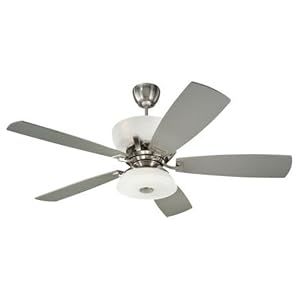 Monte Carlo 5EXR60BSD-L Explorer DC Ceiling Fan with Limiter, Bulbs and Silver...