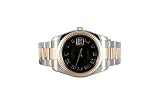 Rolex Mens 2 Tone Datejust Black Dial Oyster Band