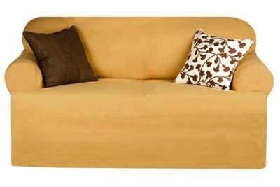 Small Sofa Slipcover T-Cushion - Canvas Soft Weave - Latte