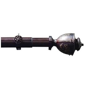 Peri Window Hardware Holdback Pair with Urn Shaped Finials - Dark Mahogany by everydayhomeoutlet