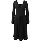Long-Sleeve Scoop-Neck Dress