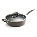 Rachael Ray 6-Quart Porcelain Enamel Deep Saute Pan with Helper Handle, Chocolate