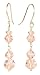 8mm Faceted Pink Ice Glass Bead Earrings with Sterling Silver Earwire