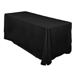 90 x 132 Inch Polyester Tablecloth Black