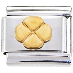 Gold Four Leaf Clover Italian Charm
