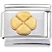 Gold Four Leaf Clover Italian Charm