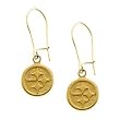 14K Yellow Pittsburgh Steelers NFL Logo Dangle Earrings