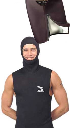 Hooded Vest -3mm Neo-Skin w/ Zipper, Neoprene Hooded Vest