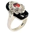 Women's Classic Line Garnet Cubic Zirconia Antiqued Tone Ring, Size: 5-10 Sterling Silver .925 Women's Classic Line Garnet Cubic Zirconia Antiqued Tone Ring, Size: 5-10 Sterling Silver .925