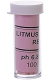 Red Litmus pH Test Paper Base Indicator 100 strips pH 6.8 - 8.1