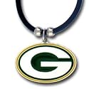 Green Bay Packers Logo Pendant w/Rubber Cord - NFL Football Fan Shop Sports Team Merchandise