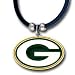 Green Bay Packers Logo Pendant w/Rubber Cord - NFL Football Fan Shop Sports Team Merchandise