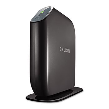 New-Belkin F7D7302 - Share N300 Wireless N+ Router, 4 LAN/1 USB Ports, 2.4GHz, Black - BLKF7D7302