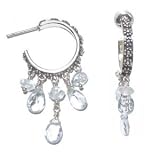 Sky Blue Topaz Hoop Earring by Lori Bonn, 1.5