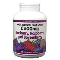 C 500mg Natural Fruit Chews-Blueberry, Raspberry & Boysenberry - 90 - Chewable