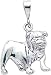 14K White Gold Bulldog Pendant Charm Dog Jewelry New