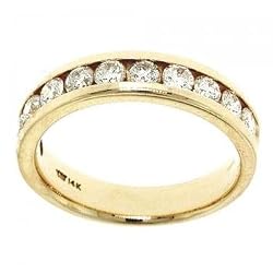 1CT Diamond Anniversary Ring Band in 14K Yellow Gold - Channel Set