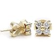 14k Yellow gold Diamond Flower Earrings (0.28 cttw, H-I, SI)