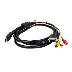 HDMI to 3 RCA + VGA Cable M/M 1.8ft/6ft