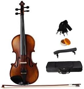 ADM Intermediate Violin Outfit 1/4 Size, Solid Wood, Violin Bundle (Light Violin Case, Ebony Frog Violin Bow, Bridge, Rosin and Strings Included) , Preferred Attractive Violin for Advancing Student- Translucent Warm Brown Finish