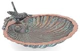 Achla Antique Brass Scallop Shell Bird Bath 11 Diameter
