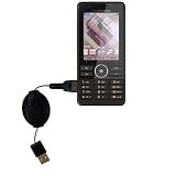 Retractable USB Cable for the Sony Ericsson G900 with Power Hot Sync and Charge capabilities - Gomadic Brand w/ TipExchange Technology