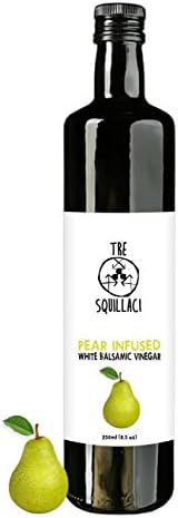 Gourmet Pear Infused White Balsamic Vinegar Naturally Flavored in Italy 8.5 Fl Oz