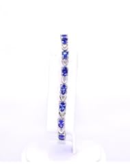 14K White Gold Diamond/Tanzanite Bracelet