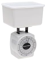 Salter 16-Ounce Food Scale with Storage Container and Lid, White