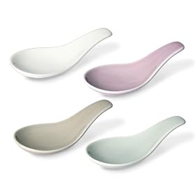 Contento - Happening - mise en bouche - 4 cuill�res de d�gustation - en porcelaine - assortiment de couleur
