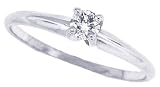 0.15ct Round Cut Diamond Engagement Solitaire Ring in 14Kt White Gold