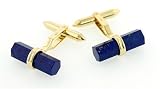 Stunning 18kt yellow gold plated cufflinks with lapis lazuli