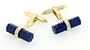 Stunning 18kt yellow gold plated cufflinks with lapis lazuli