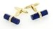 Stunning 18kt yellow gold plated cufflinks with lapis lazuli