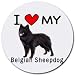 I Love My Belgian Sheepdog Round Mouse Pad