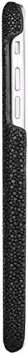 Iphone 6s Case Uwei Genuine Stingray Leather Genuine Stingray Skin Back Cover Case for Iphone 6 and Iphone 6s(4.7inch)(black) (Black dermabrasion)
