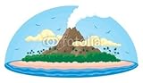 IMAGE OF Wallmonkeys Peel and Stick Wall Decals - Tropical Island 2 - 60