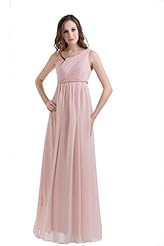 A-line Chiffon One Shoulder Floor Length Fitted Prom Dress 