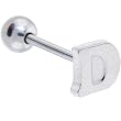 D Letter Initial Steel Barbell Tongue Ring
