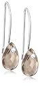 Sterling Silver 8x5mm Briolette Smoky Fish Hook Earrings