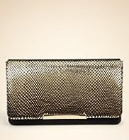 Snakeskin Print Clutch Bag