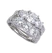 Sterling Silver Engagement 2 Set Ring with Cubic Zirconia - Size: 5-7, 9