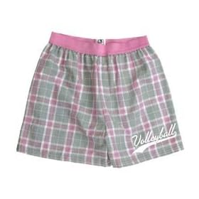 Boxercraft Gray/Pink Sparkle Flannel Volleyball Boxer Shorts